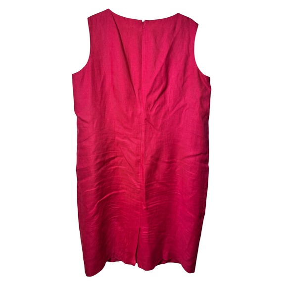 Talbots Irish Linen Dress Sleeveless Pink‎ Casual Summer Dress 16W Plus - Picture 2 of 4